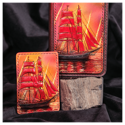 Чехол на паспорт «Городские мотивы» красный