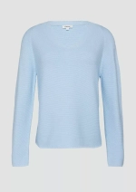 Трикотажный свитер в рубчик из хлопка с V-образным вырезом s.Oliver