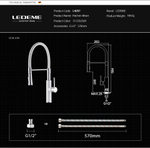 Смеситель LEDEME для кухни, силиконовый излив L4097W-2