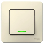 BLANCA С/У 1-клавишный ПЕРЕКЛЮЧАТЕЛЬ (сх.6) с подсв., 10А,250В, МОЛОЧНЫЙ