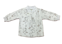 Кофточка длинный рукав из футера (100% хлопок с начесом) на кнопках с антицарапками на рост 68 см