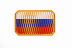 Шеврон Флаг России гекс большой PVC. Койот