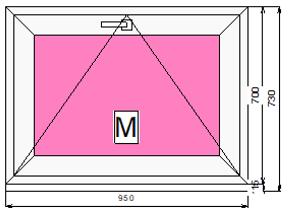 Пластиковое окно 700 х 950 фрамуга (форточка) ТермА Эко + Москитная сетка