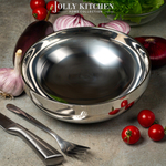Миска Jolly Kitchen, нержавеющая сталь, двойные стенки, глубокая, 19.5 см