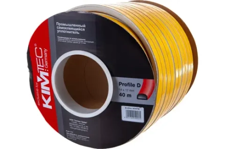 KIM TEC  Уплотнитель пром. D-профиль, 14х12мм белый 40м