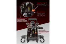 Домкрат гидравлический RF-TH22501C подкатной 2,5т с фиксацией(h min 140мм, h max 387мм) в кейсе ROCKFORCE