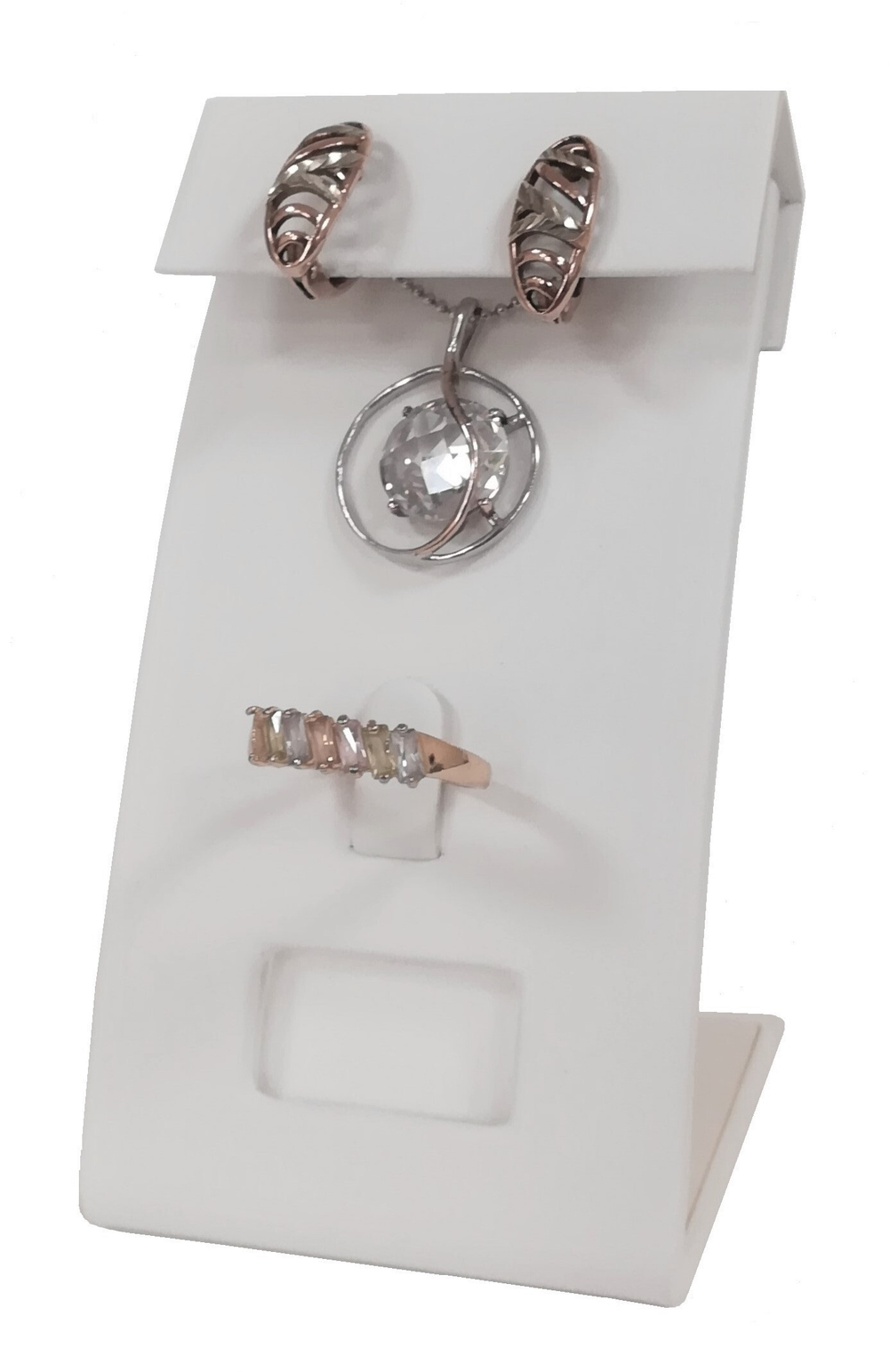 Подставка для гарнитура/язычок/2 прорези/съемная планка с 2 отверстиями/окошко для бирки