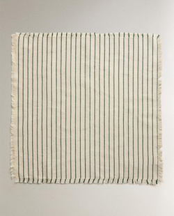 ZARA HOME САЛФЕТКИ С БАХРОМОЙ В ПОЛОСКУ (2 ШТ.), ЭКРЮ