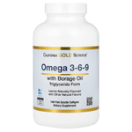 California Gold Nutrition, омега-3, 6 и 9, с рыбьим жиром с омега-3 и маслом семян бурачника, ЭПК, ДГК, ГЛК и линолевая кислота, натуральный лимон, 180 капсул из рыбьего желатина