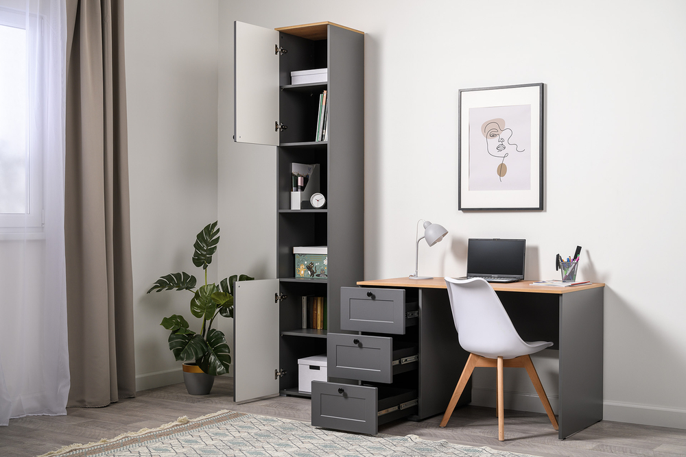 Остин Стеллаж 16.427 Серый графит/Дуб Вотан