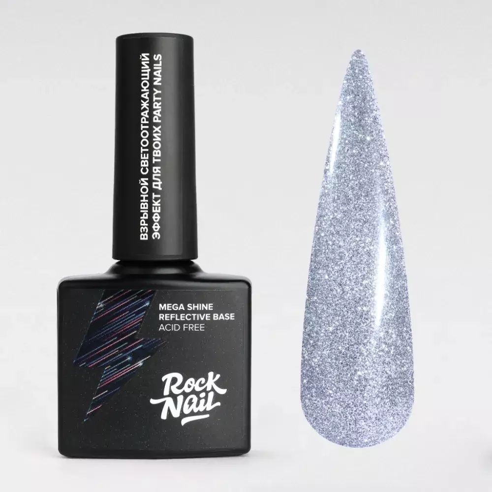 RockNail Светоотражающая база Mega Shine Base 20 Diamond Bomb, 10 мл