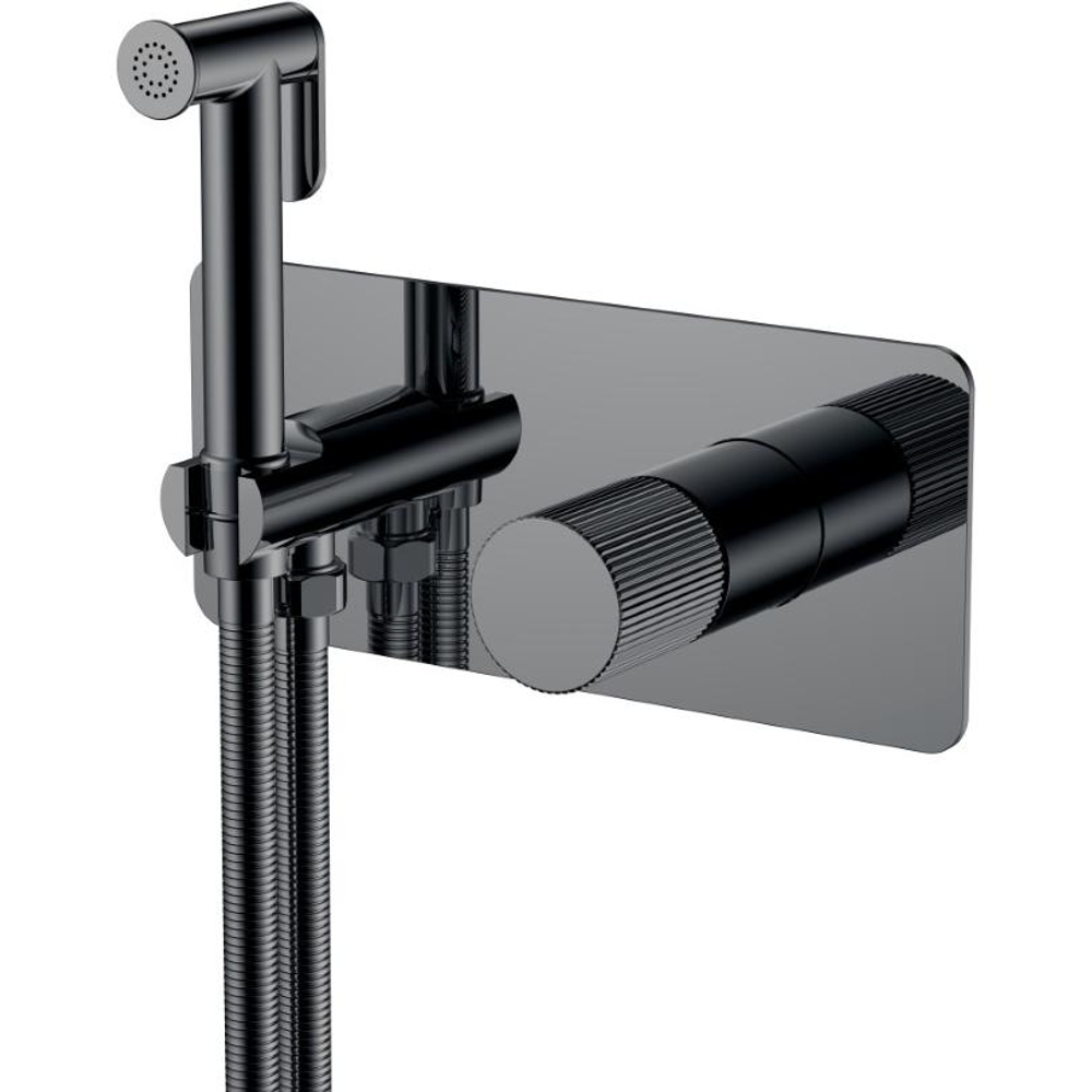 Гигиенический душ Boheme Stick 127-SGM.3 со смесителем, С ВНУТРЕННЕЙ ЧАСТЬЮ, Shine Gun Metall LINEA