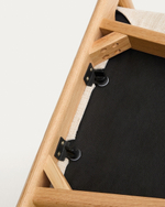 Стул Timons из бежевой синели из массива дуба с натуральной отделкой FSC Mix Credit