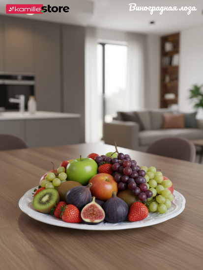 Блюдо круглое 28,5 см. набор 4 шт., фарфор, Виноградная лоза