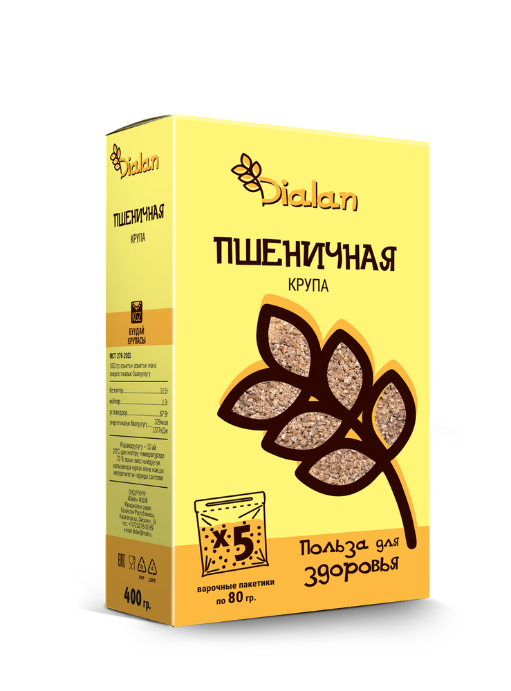 Пшеничная крупа 400 гр. (кор) Dialan