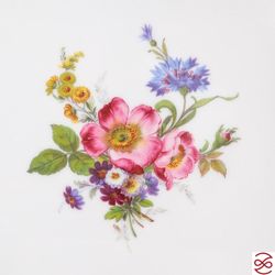 Салатник квадратный Queen's Crown Мейсенский букет 19см