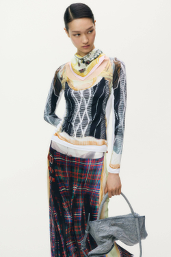 H&M - Glenn Martens Юбка из атласа с принтом, разноцветный