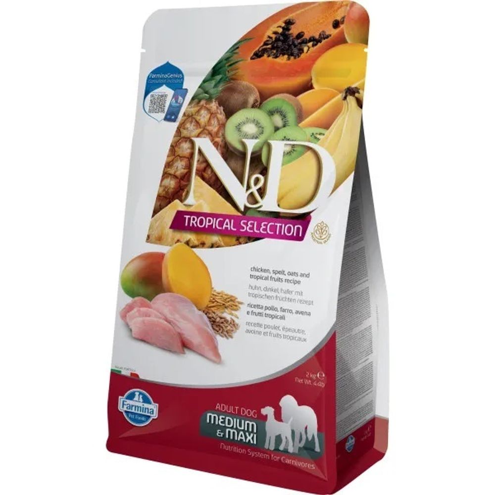 Сухой корм FARMINA N&amp;D Tropical Selection для взрослых собак средних и крупных пород с курицей - 2 кг