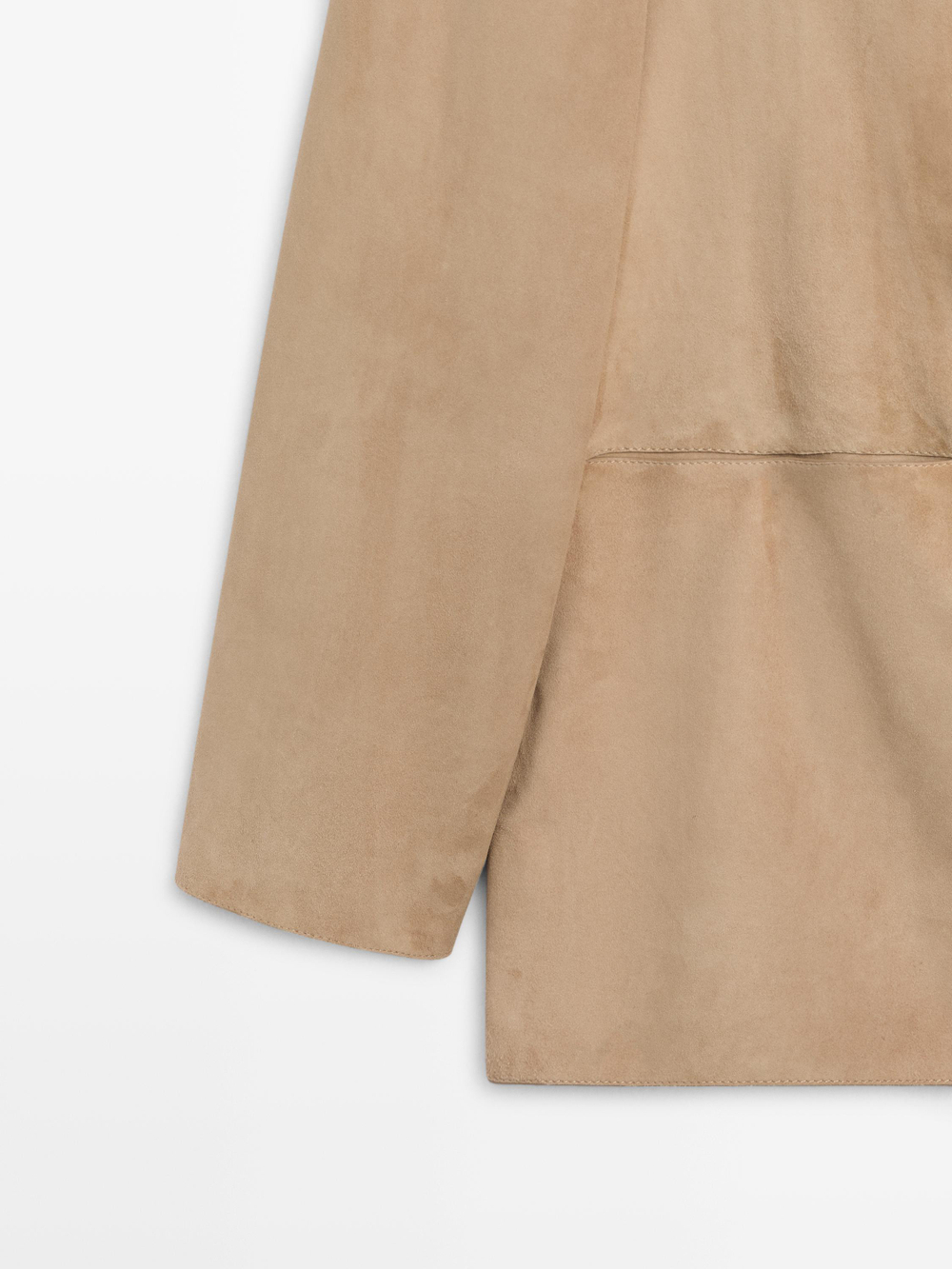 Massimo Dutti Замшевый блейзер с карманами, песочный