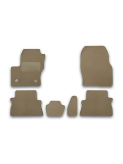 Коврики в салон для FORD Kuga 2012-2016, кроссовер, 6 шт. (текстиль, бежевые) KLEVER04164122112KH