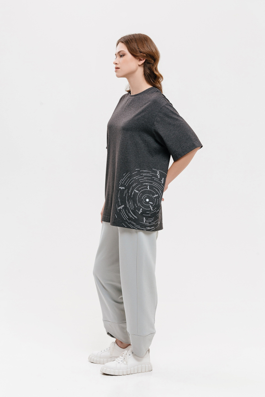 Футболка унисекс принт спутник "Роскосмос х 7.2.66", меланж