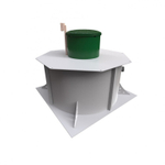 Станция биологической очистки Коло Веси KoloVesi 8 низкий корпус прин/ 1600 л. в сутки / до 9 чел. / принудительный сброс (2000x2000x1501см;181кг;) - арт.560164