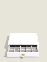 Органайзер для украшений и часов со стеклянной крышкой Stackers Classic Jewellery Box, 4 секции - White Pebble (White Pebble / серый / White Pebble / 500)