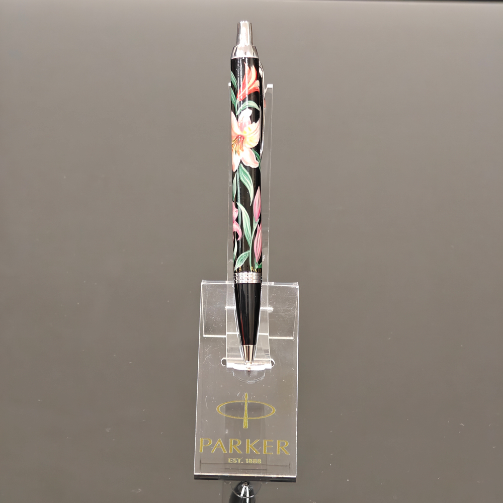 Ручка шариковая Parker "Лилии" №2 с ручной росписью в коробке