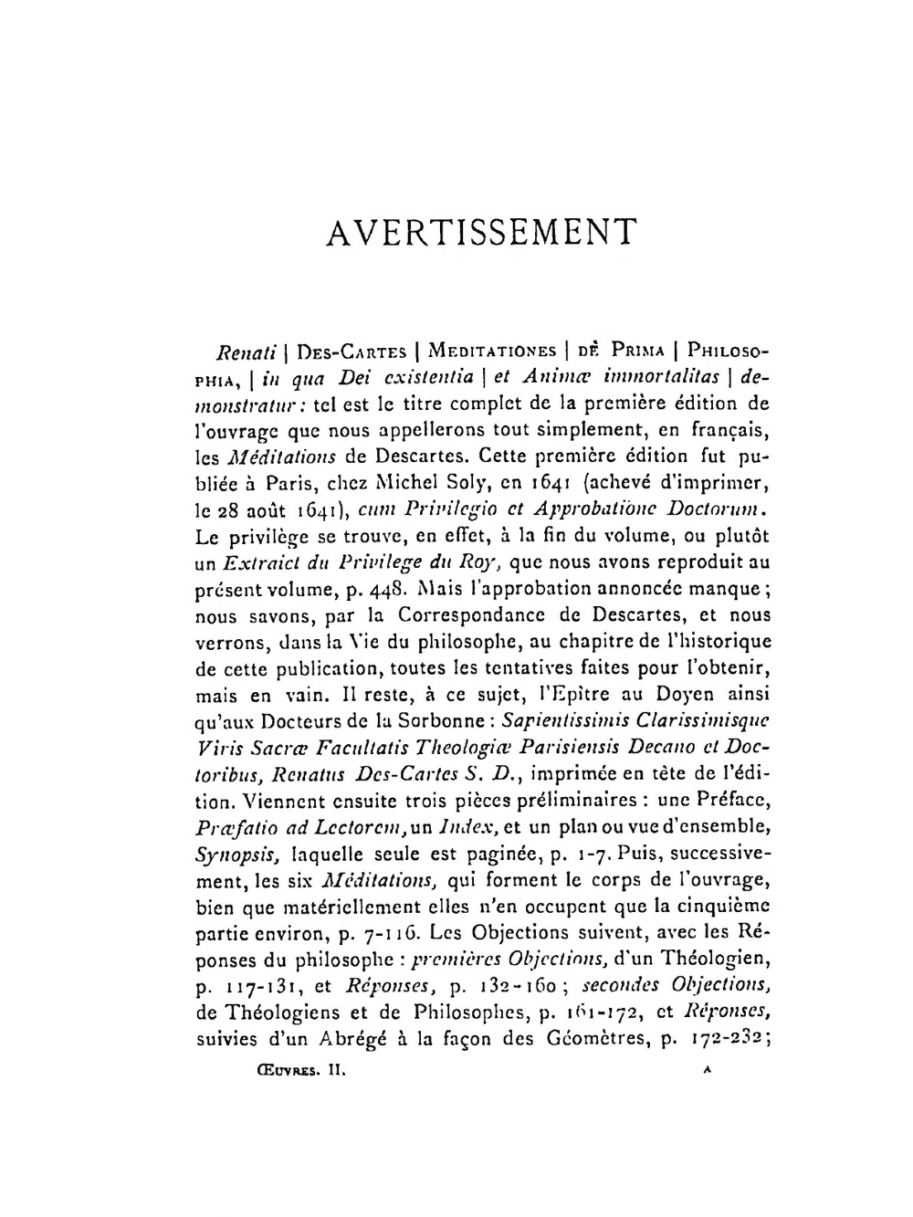 Oeuvres de Descartes. MEDITATIONES DE PRIMA PHILOSOPHIA. Volume 7 | P. Tannery; Ch. Adam