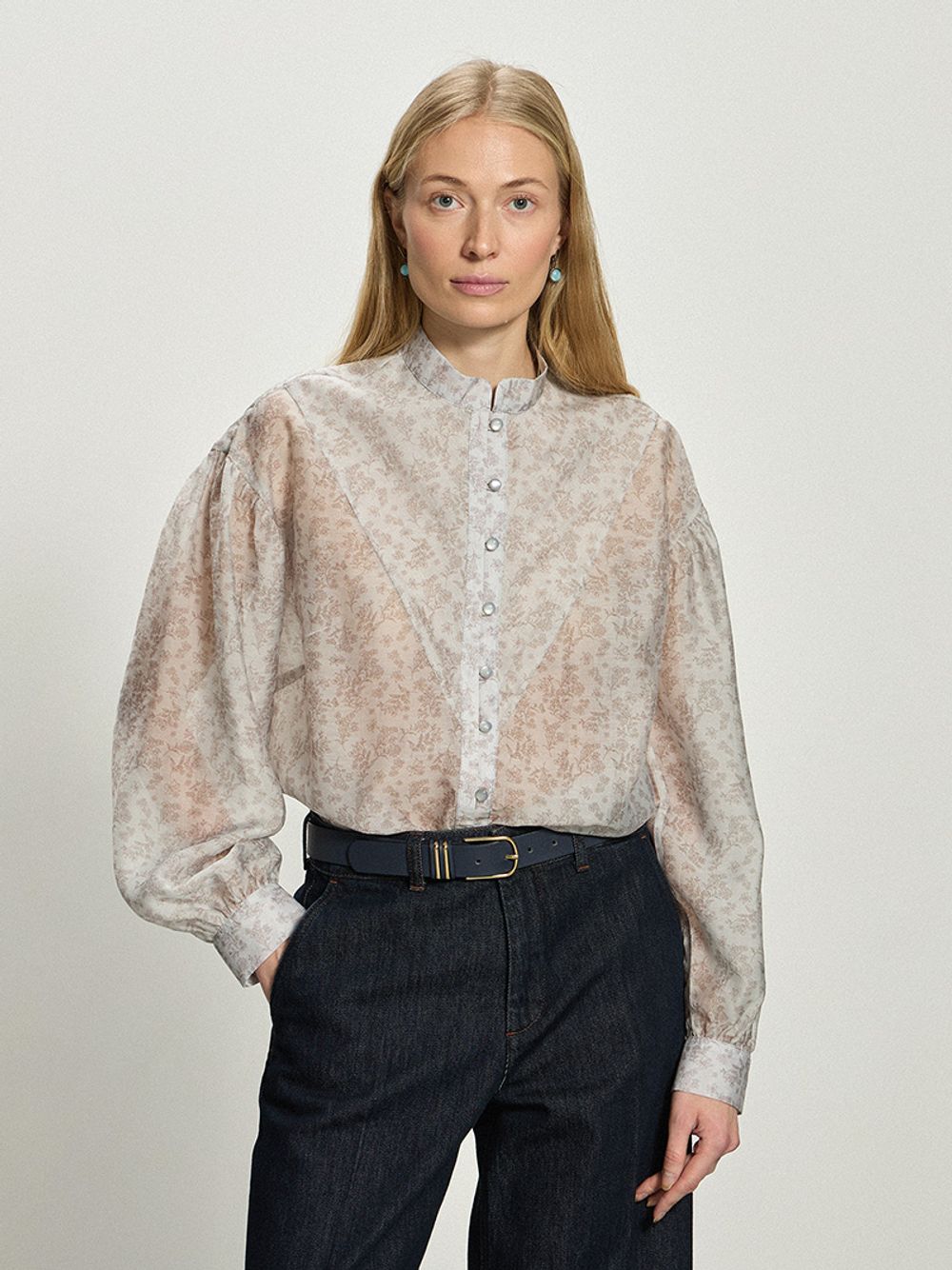 Рубашка кантри голубая