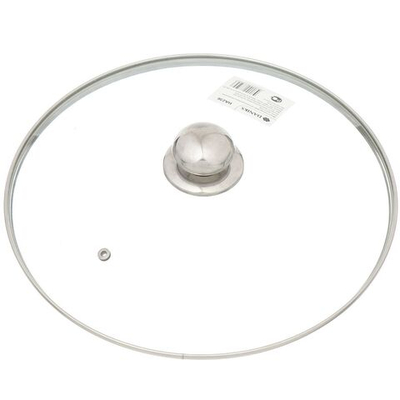 Крышка для посуды стекло, 30 см, Daniks, металл обод, кнопка металл, HA236