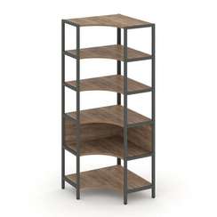 Shelf System Односекционный угловой стеллаж пятиярусный SN.STMU-511 Дуб Табак/Металл Антрацит 810*81