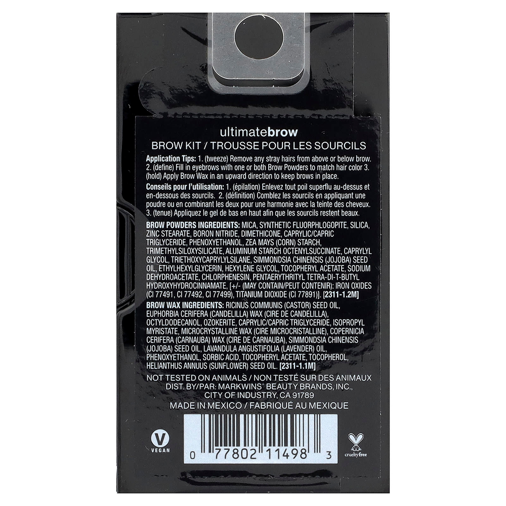 wet n wild, Ultimate Brow Kit™, 1111498 темно-коричневый, 0,07 унции (2,2 г)