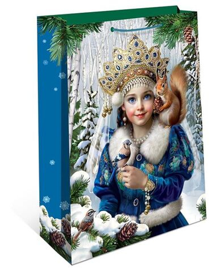 Пакет подар. бум. новогодн. 33*42*10см 157гр/м Снегурочка