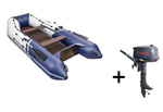 Броня-340 СК белый-синий + KAMISU T 5 BMS (комплект лодка + мотор)
