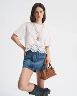 Блуза с коротким рукавом из шитья