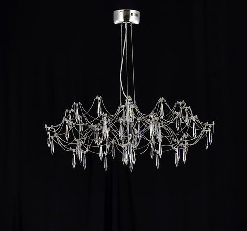 Подвесная люстра светодиодная с пультом и хрустальными подвесками Asfour MyFar Ersilia MR2660-60P-76AP