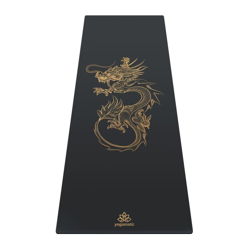 Каучуковый коврик для йоги Dragon Grey Gold 185*68*0,4 см