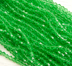 ББ021НН3 Хрустальные бусины "биконус", цвет: зеленый прозрачный, размер 3 мм, кол-во: 95-100 шт.