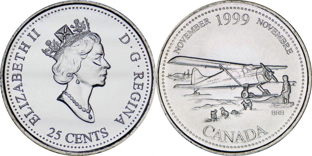 Канада 25 центов, 1999 Ноябрь 1999, Авиасообщение с севером