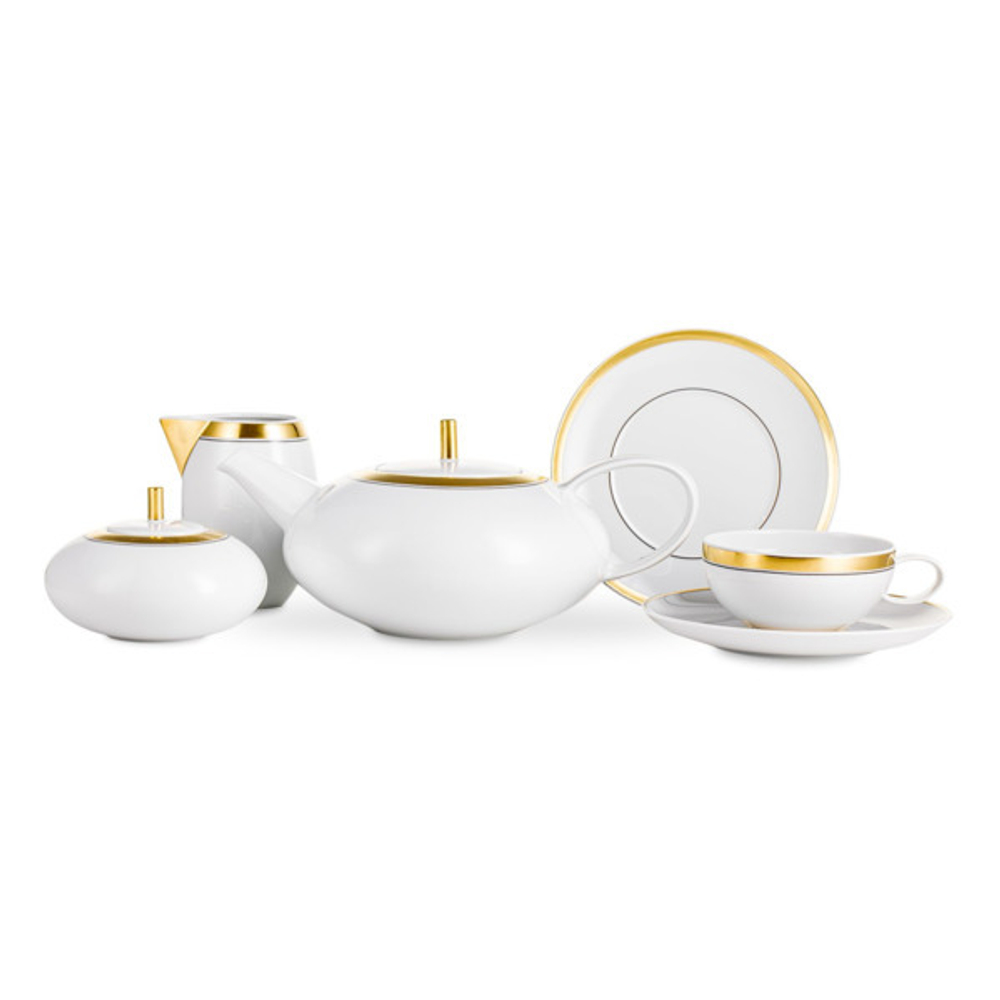 Чайный сервиз 21 предмет на 6 персон Vista Alegre Домо Золотой