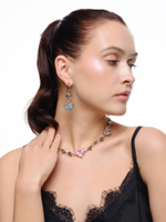 Серьги "Blue and pink big soul thorn" Silver