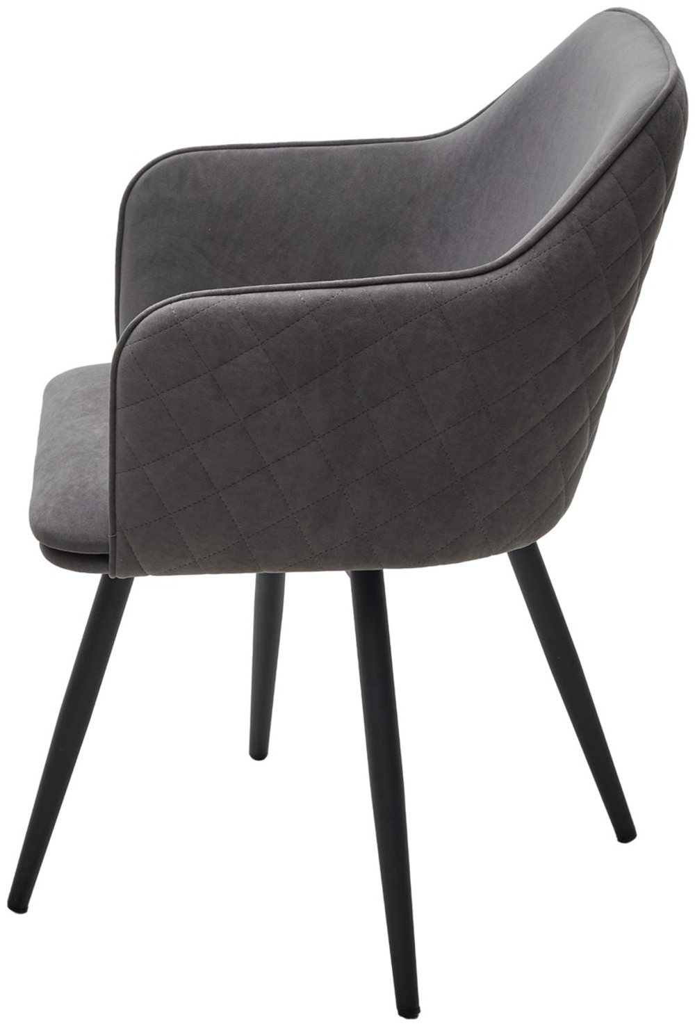 Стул М-City DISAUR Форт (Fort) поворотный на поворотный на 360 градусов, B28 темно-серый, Велюр, Черный каркас