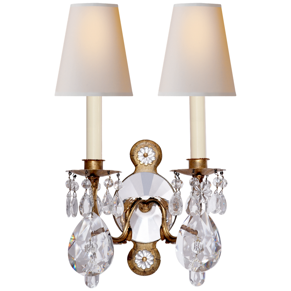 Настенный светильник Visual Comfort Yves Crystal Double Arm Sconce