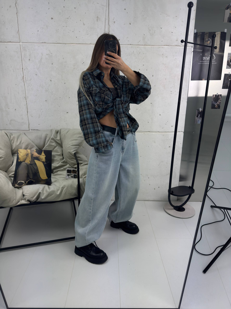 Рубашка женская арт. 11012 цвет "бирюзовый"