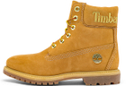 Timberland 6 Inch Premium Waterproof Boots "Wheat Nubuck With Gold Logo" Women"s
