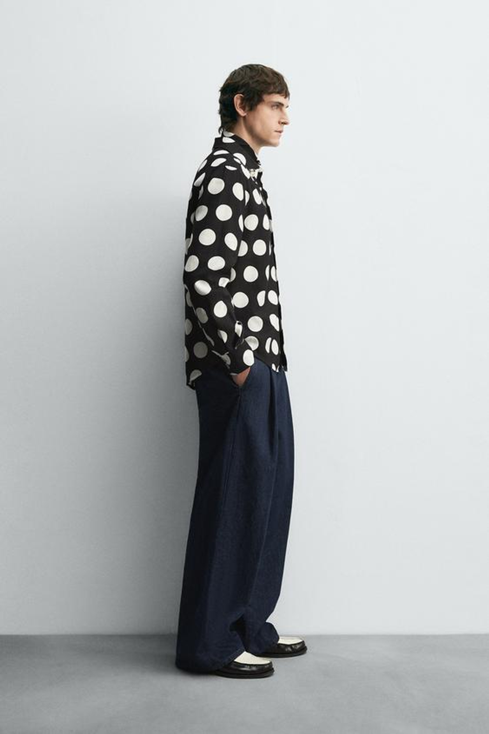 ZARA HARRY LAMBERT X DISNEY РУБАШКА В ГОРОШЕК, ЧЕРНЫЙ