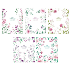 Тетрадь 48 л. клетка ХАТБЕР Натурал Фловерс