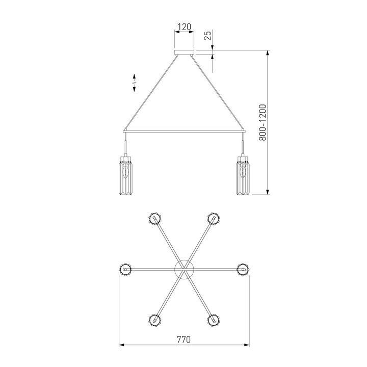 Подвесная люстра Eurosvet Gilian 60163/6 латунь