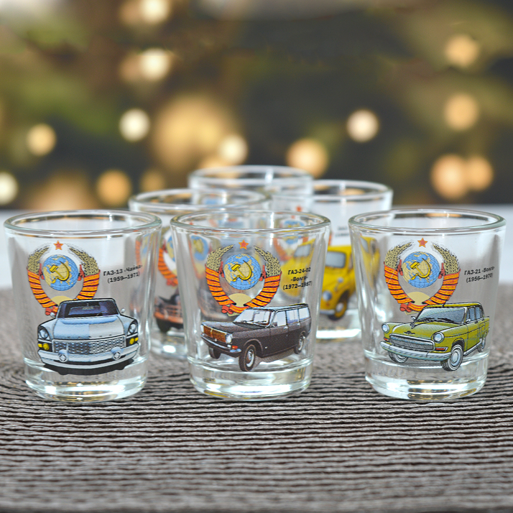 Набор стаканов 6шт 50мл "Ода" Машины ретро